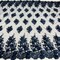 1 Yard Navy Beaded 3D Floral Embroidered Lace Fabric on 100% Polyester Mesh, 54" Width